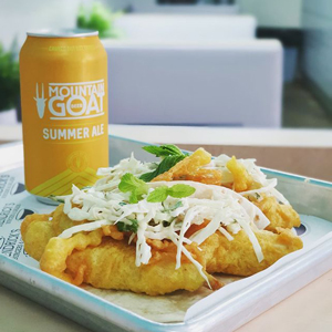 Beer battered fish taco from Hendrick's menu